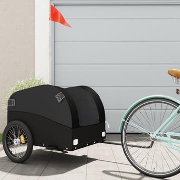vidaXL Fietstrailer 45 kg ijzer zwart, Verzenden, Nieuw