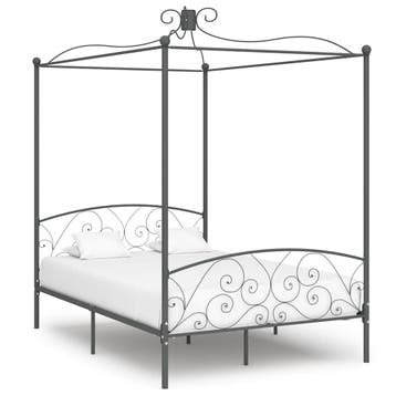 vidaXL Hemelbedframe metaal grijs 140x200 cm, Verzenden, Nieuw