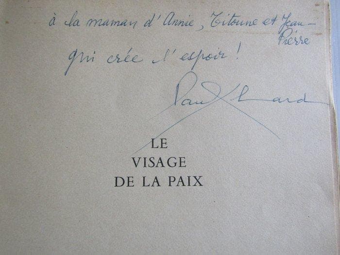 Signé ; Paul Éluard / Pablo Picasso - Le Visage de la paix, Antiek en Kunst, Antiek | Boeken en Manuscripten