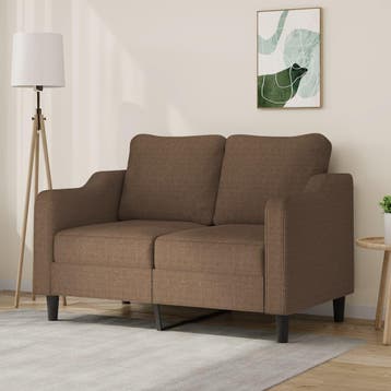 vidaXL Tweezitsbank / zetel 120 cm stof bruin, Verzenden