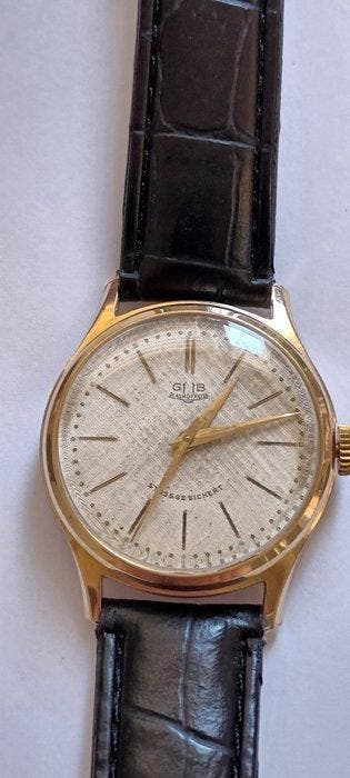 GUB GLASHUTTE cal . 60.1 - gold - plated - serviced 09.2026, Handtassen en Accessoires, Nieuw