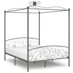 vidaXL Hemelbedframe metaal grijs 160x200 cm, Verzenden, Nieuw