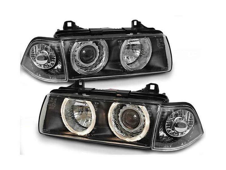 Angel Eyes koplamp units Black geschikt voor BMW E36, Autos : Pièces & Accessoires, Éclairage, Envoi