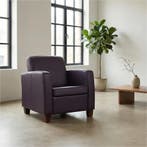 Leren fauteuil Joy - Toledo Merlin (donkerpaars) - Poten, Huis en Inrichting, Nieuw, Ophalen of Verzenden, Eigentijds, Klassiek, Modern