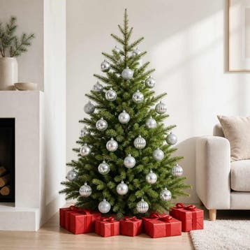 vidaXL Kerstballenset 75 st zilver 6 cm Polystyreen, Verzenden, Nieuw