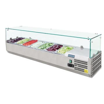 Polar G-serie opzetkoelvitrine 7x GN 1/4, Verzenden, Nieuw in verpakking, Koelen en Vriezen