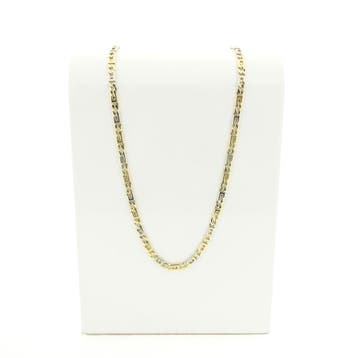 Bicolor gouden marineschakel ketting; Heren, Ophalen of Verzenden, Gebruikt, Goud, Goud