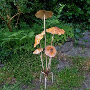 sculptuur, GARDEN DECORATION MUSHROOMS - 55 cm - Metaal