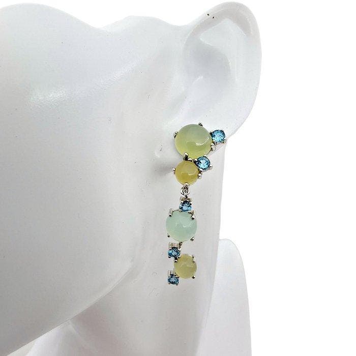 Zonder minimumprijs - Oorbellen Zilver - Topaz, Bijoux, Sacs & Beauté, Boucles d'oreilles