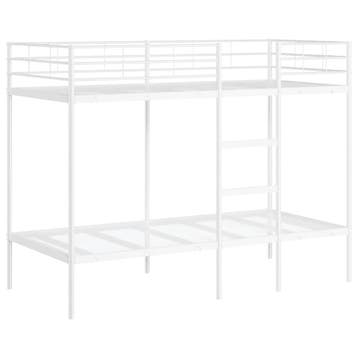 vidaXL Stapelbed zonder matras 100x190 cm staal wit, Verzenden