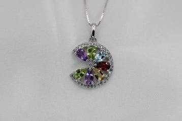 Zonder minimumprijs - Ketting met hanger Zilver - 2.00ct.