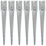 vidaXL Grondpinnen 6 st 10x10x76 cm gegalvaniseerd staal, Verzenden, Nieuw