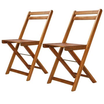vidaXL Bistrostoelen 2 st massief acaciahout, Tuin en Terras, Tuinstoelen, Verzenden, Nieuw