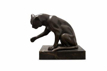 Bourcart (1900–1930) - After - Sculpture, Bronzen panter -