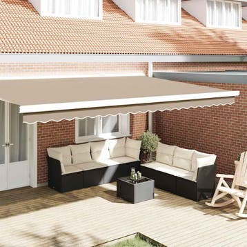 vidaXL vervangende markies volant Beige 480 x 20 cm, Tuin en Terras, Verzenden, Nieuw