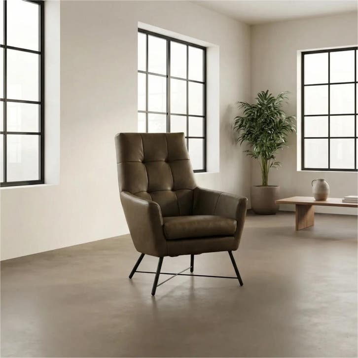 Leren fauteuil Proud, Huis en Inrichting, Fauteuils, 75 tot 100 cm, 75 tot 100 cm, Nieuw, Leer, Ophalen of Verzenden