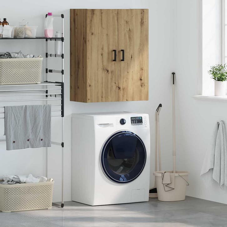 vidaXL Wandkast Artisan Eiken 69,5 x 34 x 90 cm Bewerkt hout, Huis en Inrichting, Kasten | Dressoirs, Nieuw, Verzenden