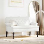 vidaXL Chesterfield Bank Wit 119,5 x 64,5 x 75 cm Kunstleer, Verzenden