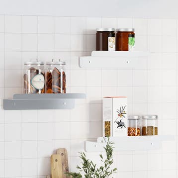 vidaXL Wandschappen 3 st roestvrijstaal zilverkleurig, Huis en Inrichting, Kasten | Wandmeubels, Verzenden, Nieuw