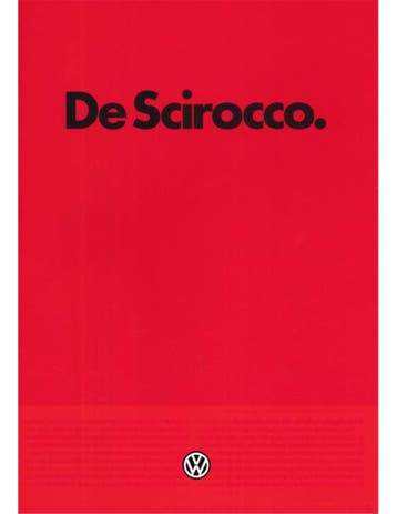 1982 VOLKSWAGEN SCIROCCO BROCHURE NEDERLANDS, Livres, Ophalen of Verzenden