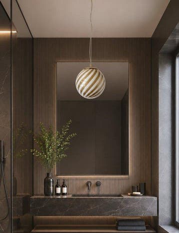 MIMU interior - Lustre - Tourbillon beige-brun - Verre de, Antiquités & Art