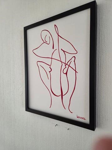 Liesens - I play my Cello (Handpainted on white canvas met