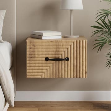 vidaXL Muurbevestigde Nachttafel Artisanaal eiken 34,5 x 33, Verzenden, Nieuw