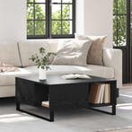 vidaXL Salontafel Zwart Eiken 80 x 80 x 36,5 cm Bewerkt hout, Huis en Inrichting, Verzenden, Nieuw