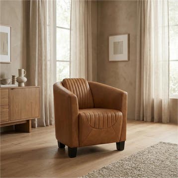 Leren fauteuil Press Special, Nieuw, Ophalen of Verzenden, Eigentijds, Klassiek, Retro, Romantisch, Vintage, 50 tot 75 cm