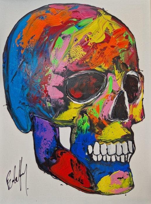 Henry Escobar - Crane arc-en-ciel (attention fond blanc ), Antiek en Kunst, Kunst | Designobjecten