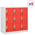vidaXL Lockerkasten 5 st 90x45x92,5 cm staal lichtgrijs en, Verzenden, Nieuw