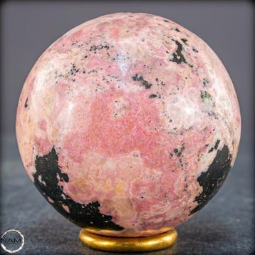 Sphère naturelle de rhodochrosite – Rosé délicat, au dessin