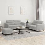 vidaXL 3-delige Loungeset met kussens microvezelstof, Verzenden, Nieuw