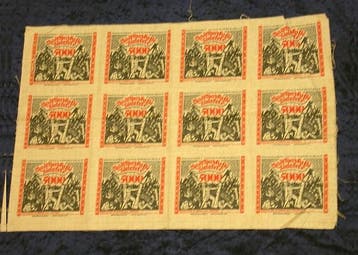 Originaldruckbogen zu 12 x 5000 Mark 15 2 1923 Stadtspark..., Verzenden