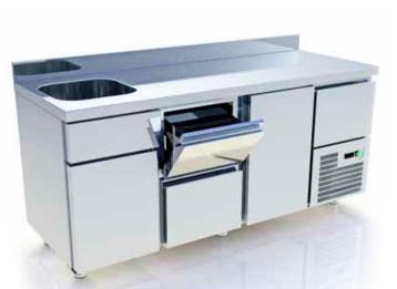 Bar-/Cocktailstation | RVS  | 2 Gekoelde Onderkasten |, Verzenden, Nieuw in verpakking