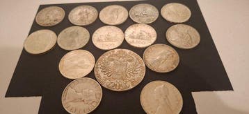 . Italië 14 x 500 Lire Argento + Tallero di Convenzione
