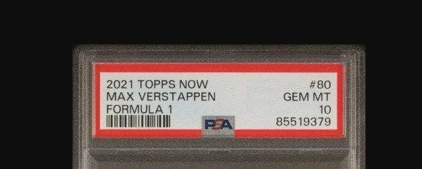 2021 Topps Max Verstappen #80 World Champion - PSA 10 Graded, Verzamelen, Stickers