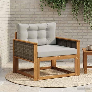 vidaXL Buiten Midden Sofa Naturel, Verzenden, Nieuw