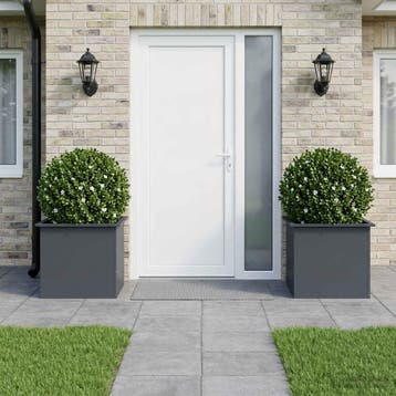 vidaXL Tuinplantenbak met led 2 st Antraciet 50 x 60 x 48 cm, Verzenden