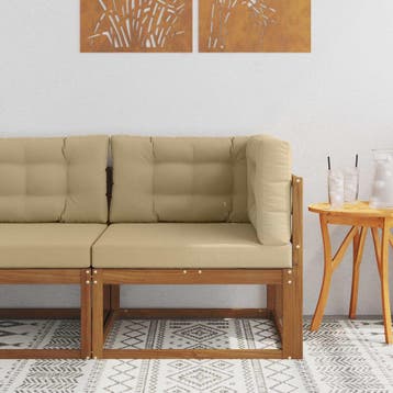 vidaXL Outdoor Hoekbank Naturel, Tuin en Terras, Verzenden, Nieuw