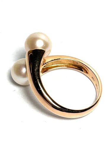 Ring - 18 karaat Roségoud - Parel - Moderne ontwerp, Handtassen en Accessoires, Nieuw