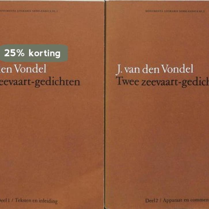 Twee zeevaart - gedichten 9780444856265 Joost van den Vondel, Livres, Livres Autre, Envoi