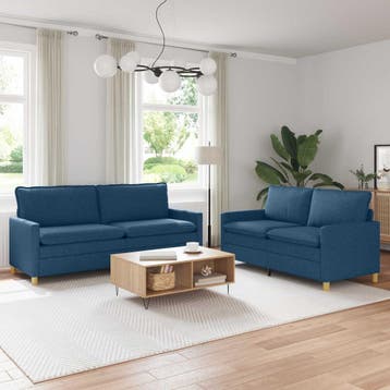 vidaXL bank / zetelstel 2 st Blauw Stof, Huis en Inrichting, Zetels | Zetels, Verzenden, Nieuw