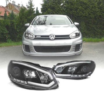 PHARES VOLKSWAGEN VW GOLF 6 08-12 TUBE LIGHT FOND NOIR, Verzenden