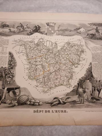 Frankrijk - Dit is een antieke kaart uit 1856 van het, Nieuw