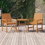 vidaXL 3-delige Loungeset massief acaciahout, Verzenden, Nieuw, Loungeset