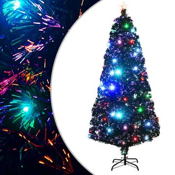 vidaXL Voorverlichte kerstboom met standaard en LED 180 cm, Verzenden
