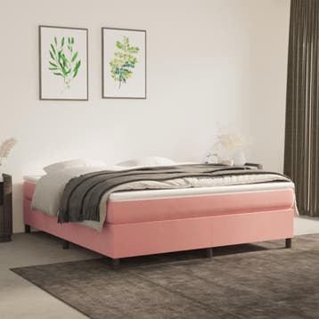 vidaXL Boxspring bed fluweel roze 180x200 cm, Huis en Inrichting, Verzenden, Nieuw