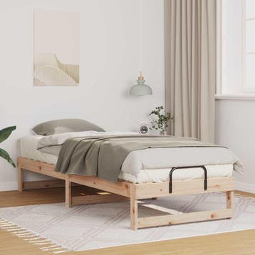 vidaXL Bedframe Bruin 80 x 210 cm Massief grenenhout, Huis en Inrichting, Slaapkamer | Bedden, Verzenden, Nieuw