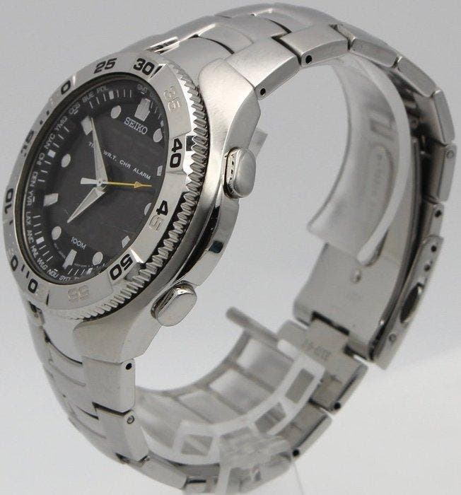 Seiko - World Time Ana-Digi Quartz - Zonder minimumprijs -, Handtassen en Accessoires, Horloges | Antiek